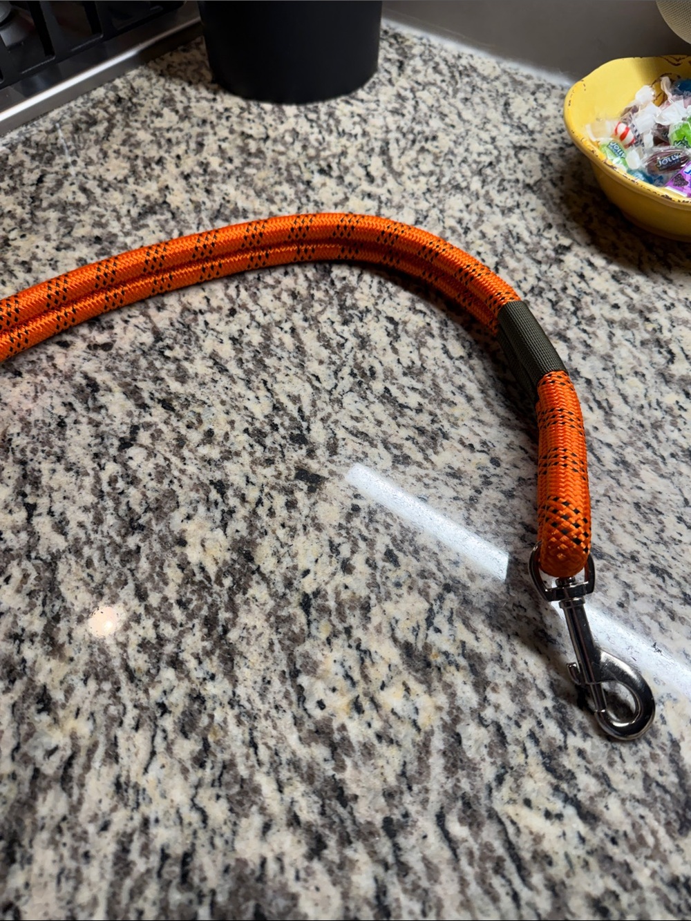 Bright Orange Rope Dog Leash with Metal Snap - Picture 4 of 7